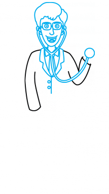 215x382 how to draw a doctor, professions, occupations, job, easy step - Doctor Drawing Pictures