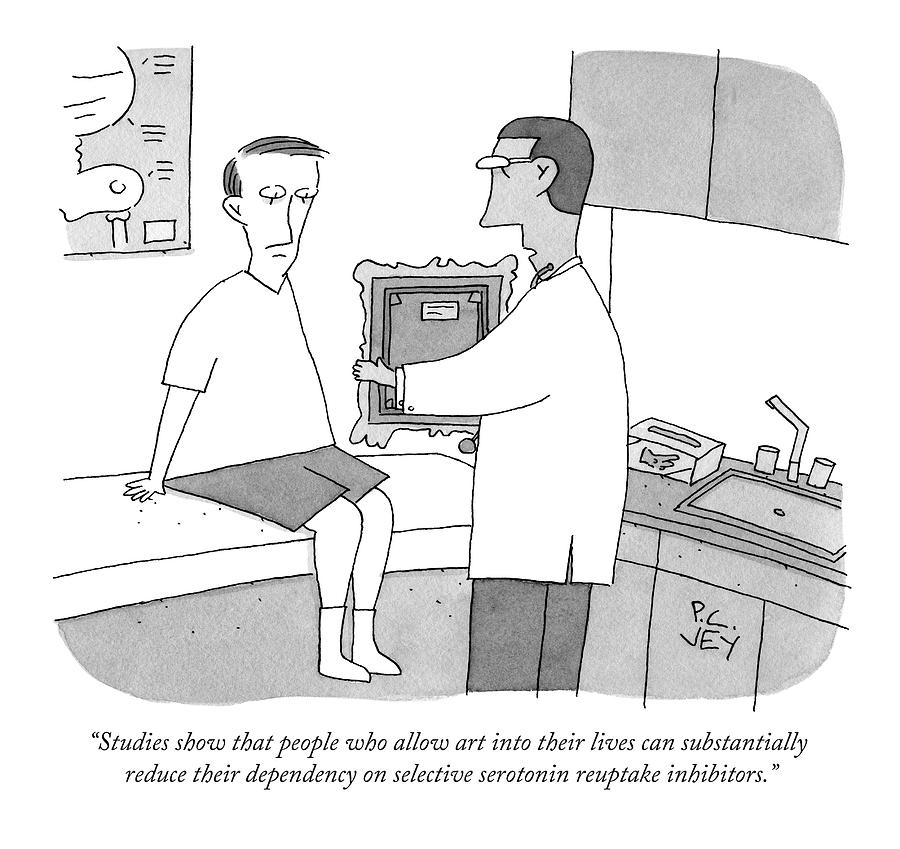 900x849 A Doctor Hands A Patient A Framed Painting Drawing - Doctor Drawing Pictures