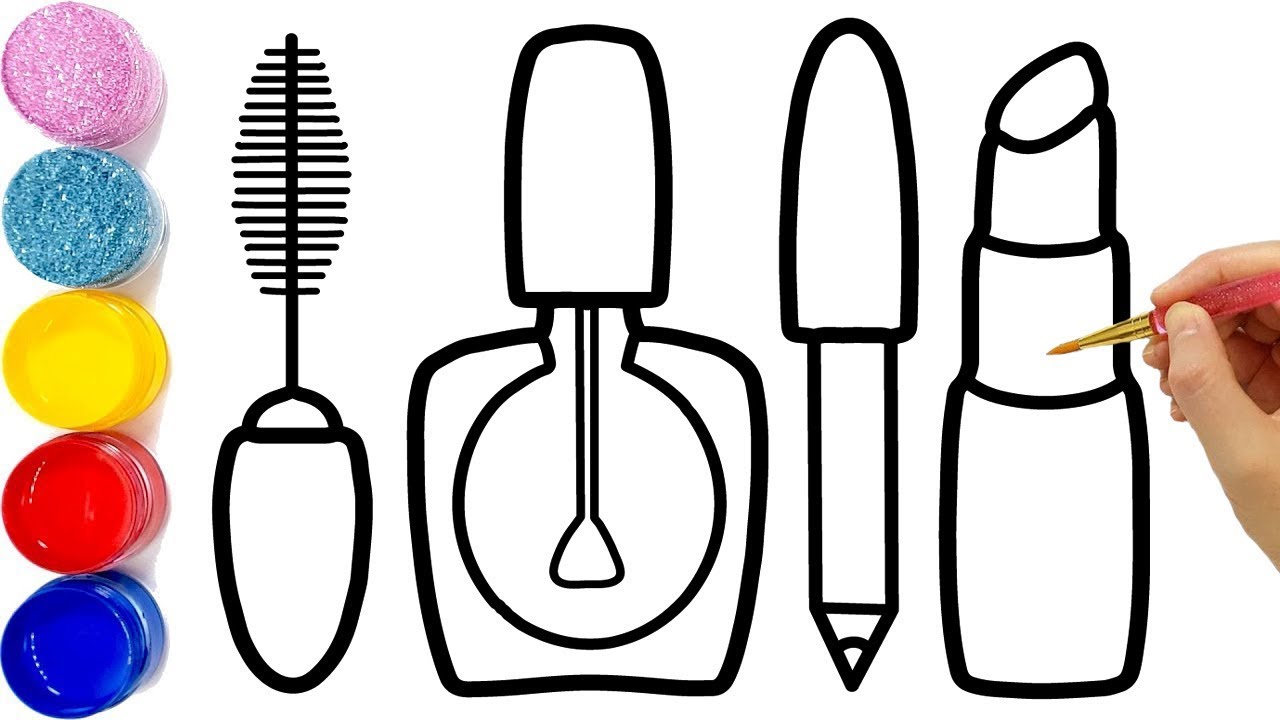 1280x720 Drawing Makeup And Doctor Tools Glitter Coloring Pages For Kids - Doctor Tools Drawing