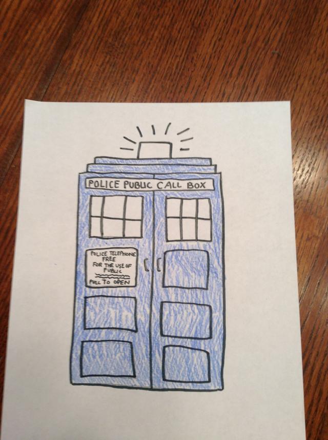 640x857 How To Draw The Tardis From Doctor Who - Doctor Who Drawings