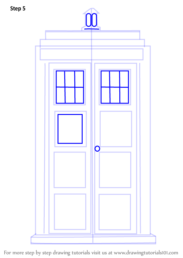 598x844 Learn How To Draw Tardis From Doctor Who - Doctor Who Tardis Drawing
