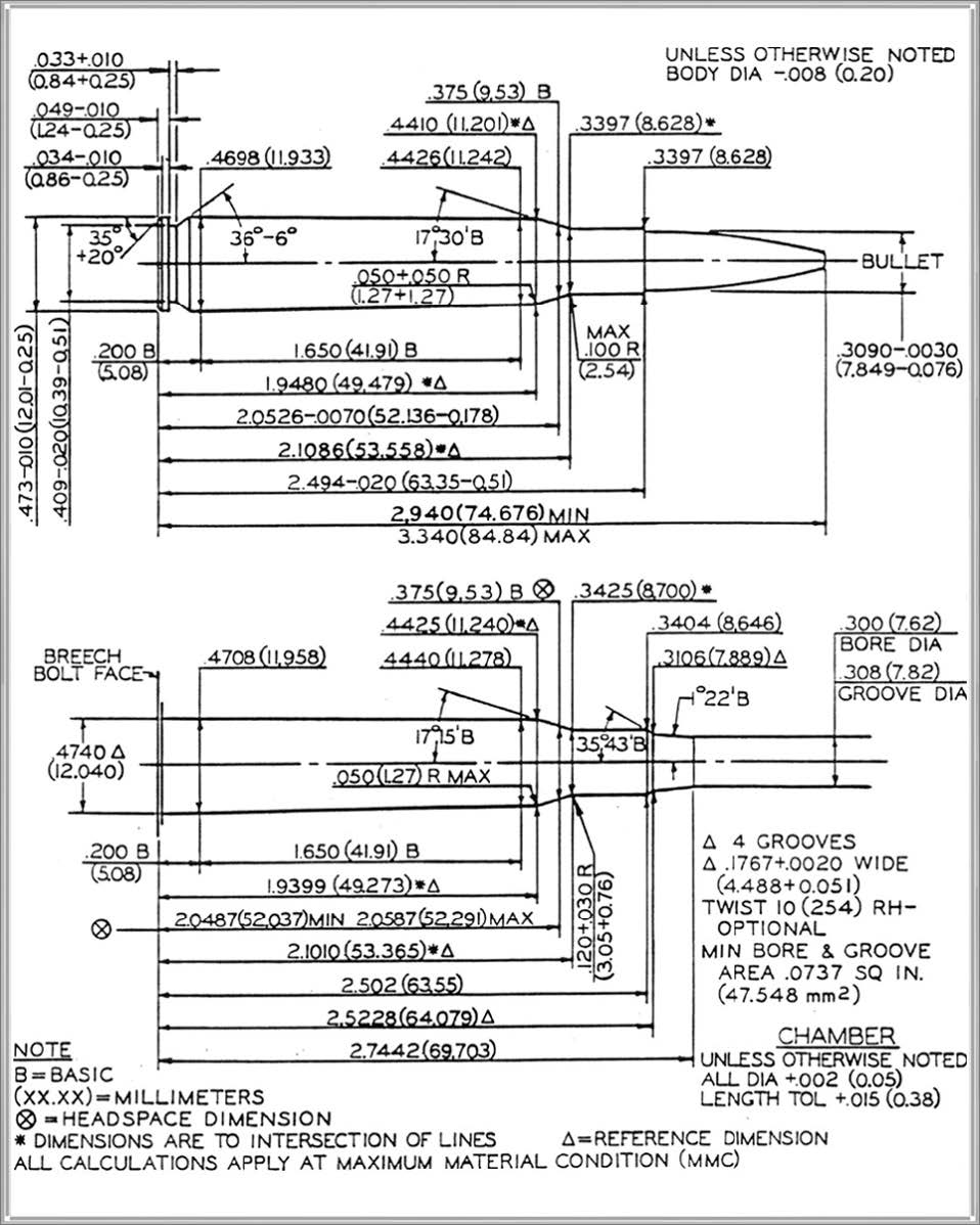 958x1198 cartridge chamber drawings saami - Document Drawing