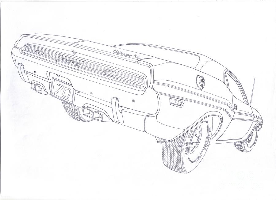 900x653 challenger rt drawing - Dodge Challenger Drawing