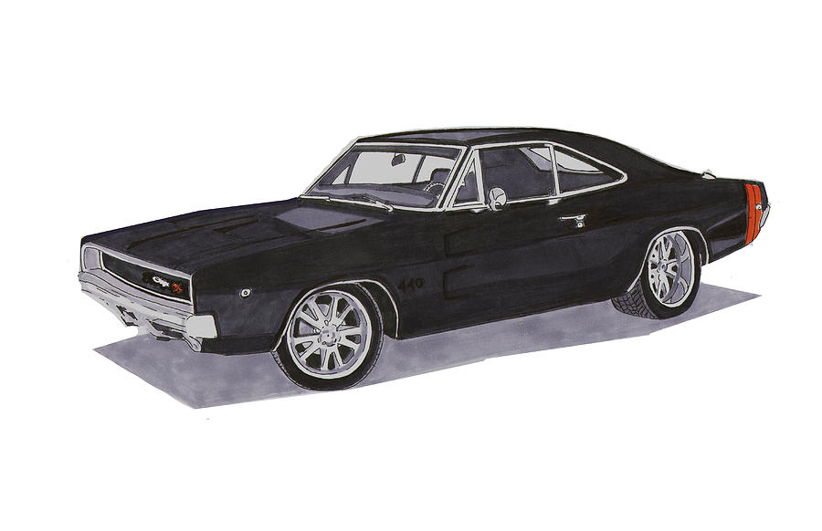 900x582 dodge challenger drawing - Dodge Challenger Drawing