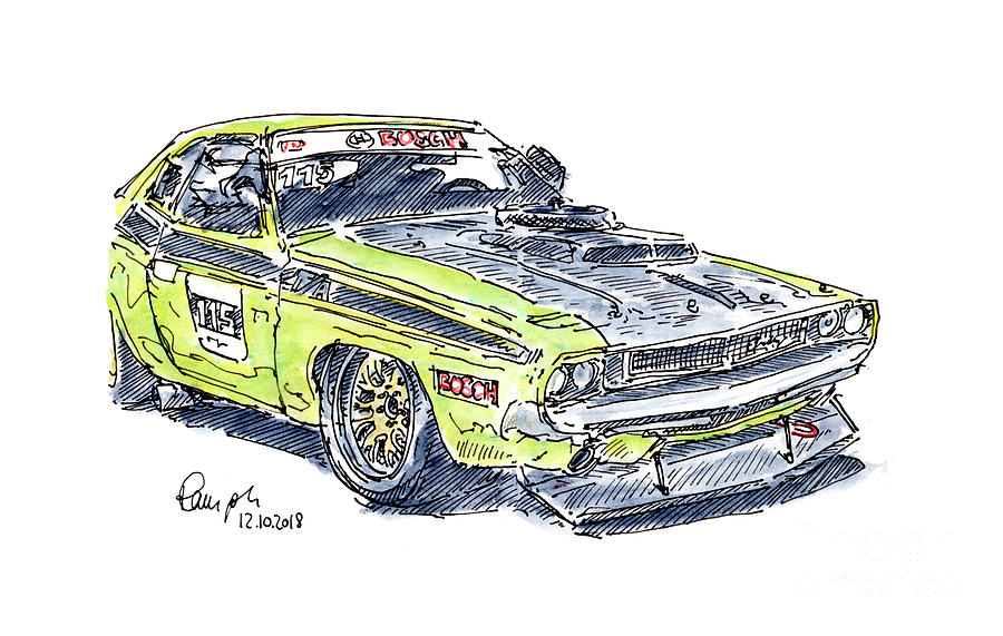 Draw dodge challenger