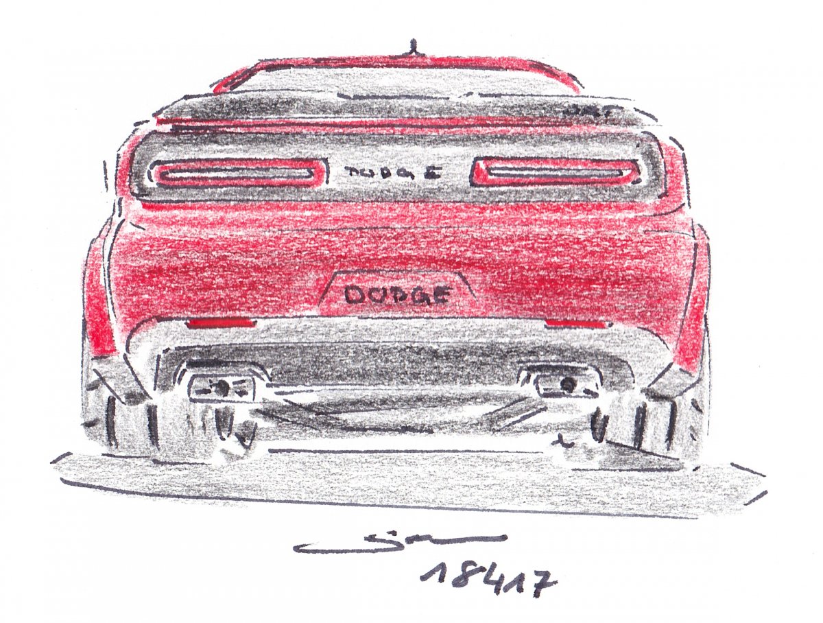 Draw dodge challenger