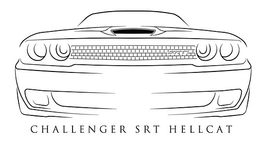 Dodge Challenger Outline Drawing