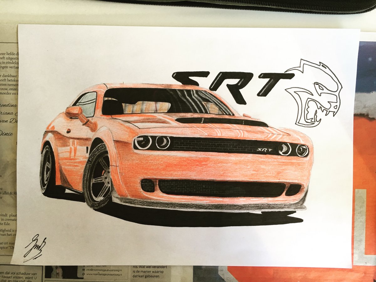 Dodge Challenger рисунок