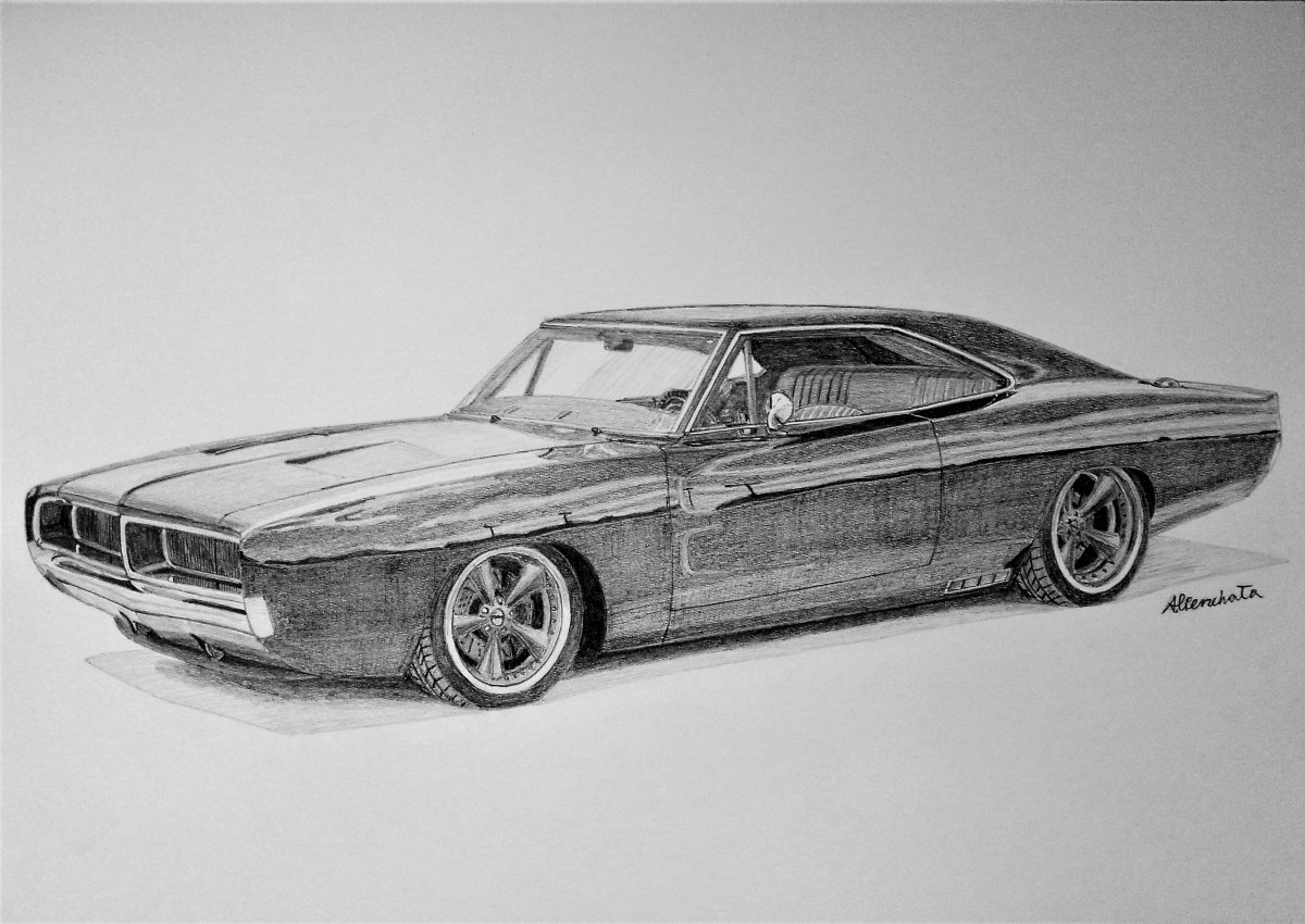 Dodge Charger Rt - Dodge Charger Drawing. 