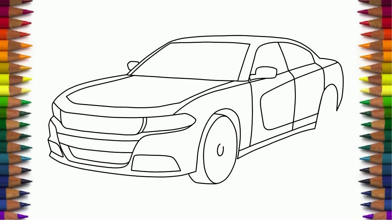 1280x720 How To Draw Dodge Charger Rt Step - Dodge Charger Drawing