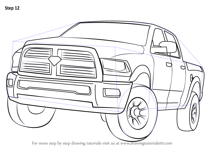 844x598 Learn How To Draw A Ram Truck - Dodge Drawing