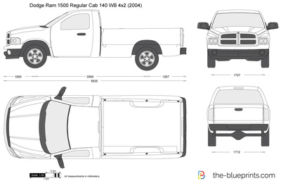 400x257 dodge ram regular cab wb vector drawing - Dodge Ram Drawing