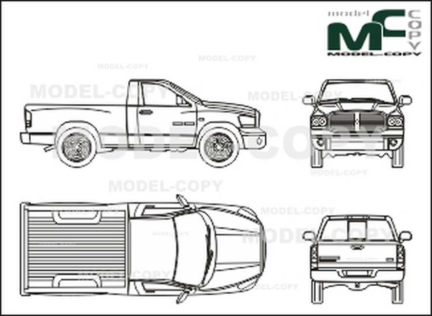 886x649 Dodge Ram Single Cabin, Short - Dodge Ram Drawing