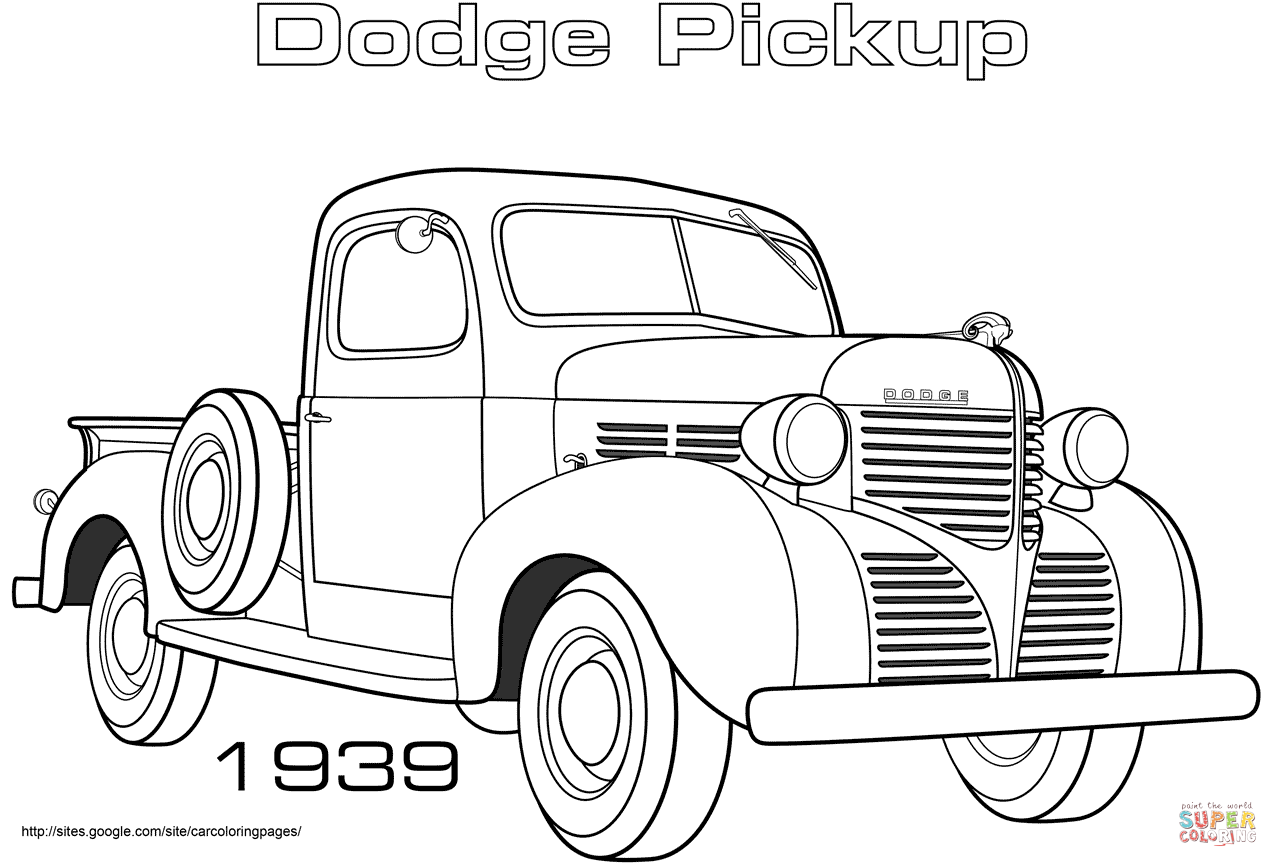 1278x867 Vintage Dodge Truck Coloring Pages To Print For Free - Dodge Truck Drawing