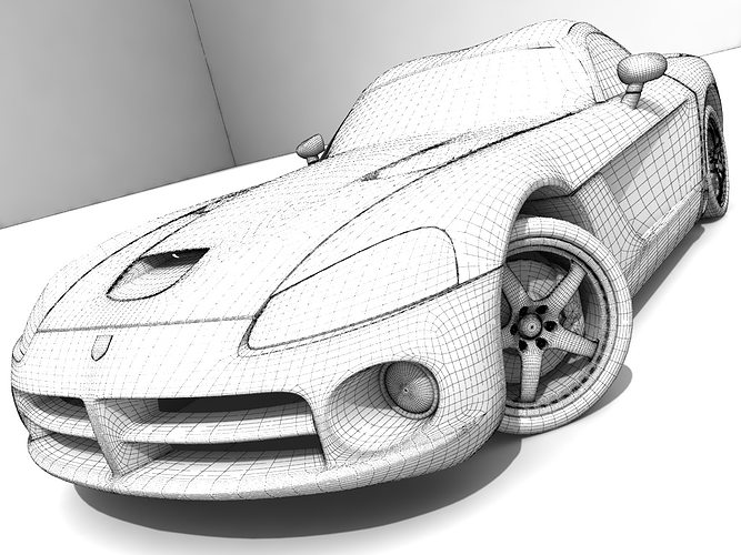 667x500 Model Dodge Viper Std Mat Cgtrader - Dodge Viper Drawing