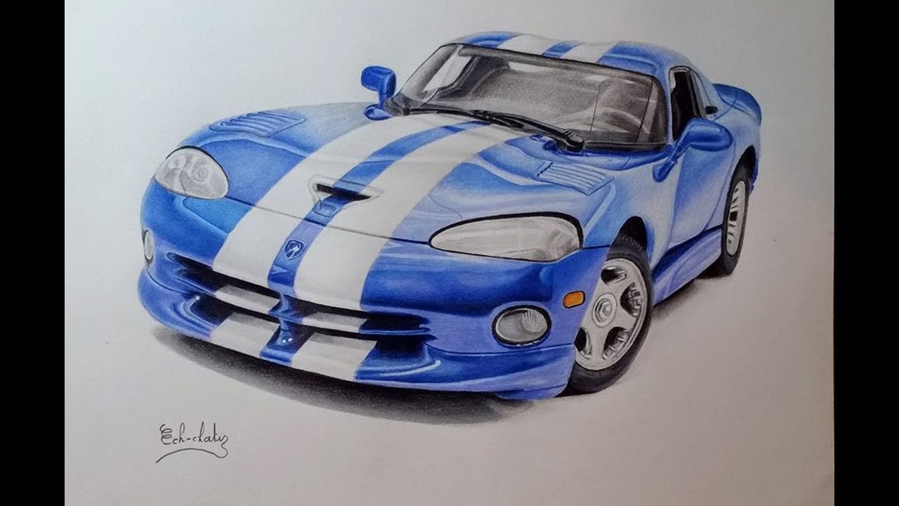 1280x720 How To Draw A Car - Dodge Viper Drawing
