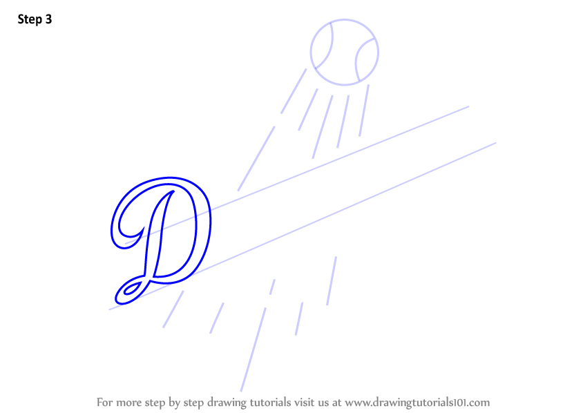 844x598 learn how to draw los angeles dodgers logo - Dodgers Drawing