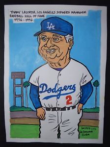 224x300 original cuban drawing tommy lasorda baseball hall of fame los - Dodgers Drawing