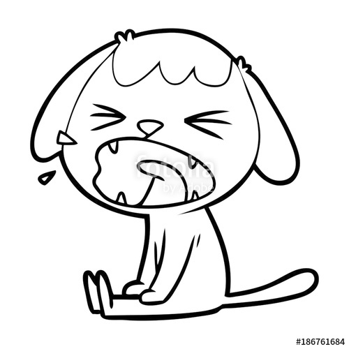 500x500 Cute Cartoon Dog Barking Stock Image And Royalty Free Vector - Dog Barking Drawing