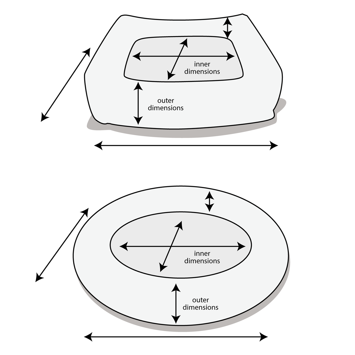 1400x1400 Seal Grey Plush Velour Napper Dog Bed - Dog Bed Drawing