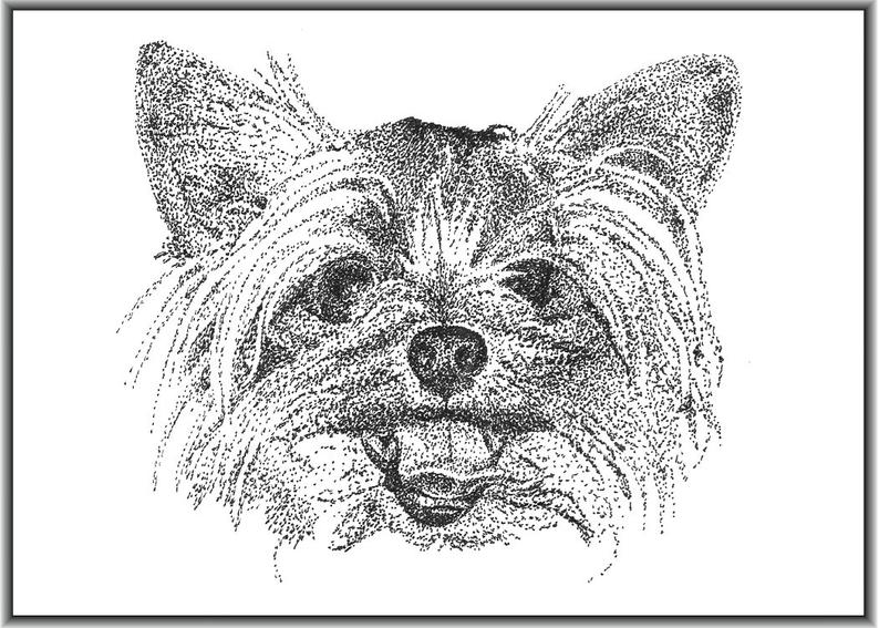 794x567 Black And White Custom Pet Portrait Original Etsy - Dog Black And White Drawing