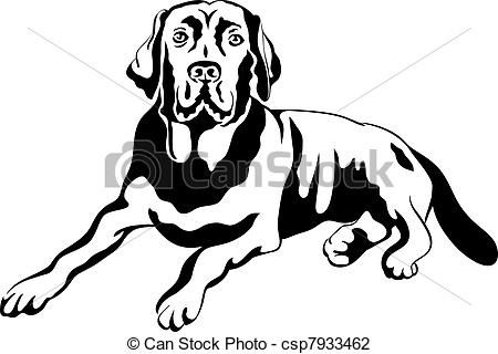 450x320 Vector Illustration Of Vector Sketch Dog Breed Labrador Retrievers - Dog Black And White Drawing