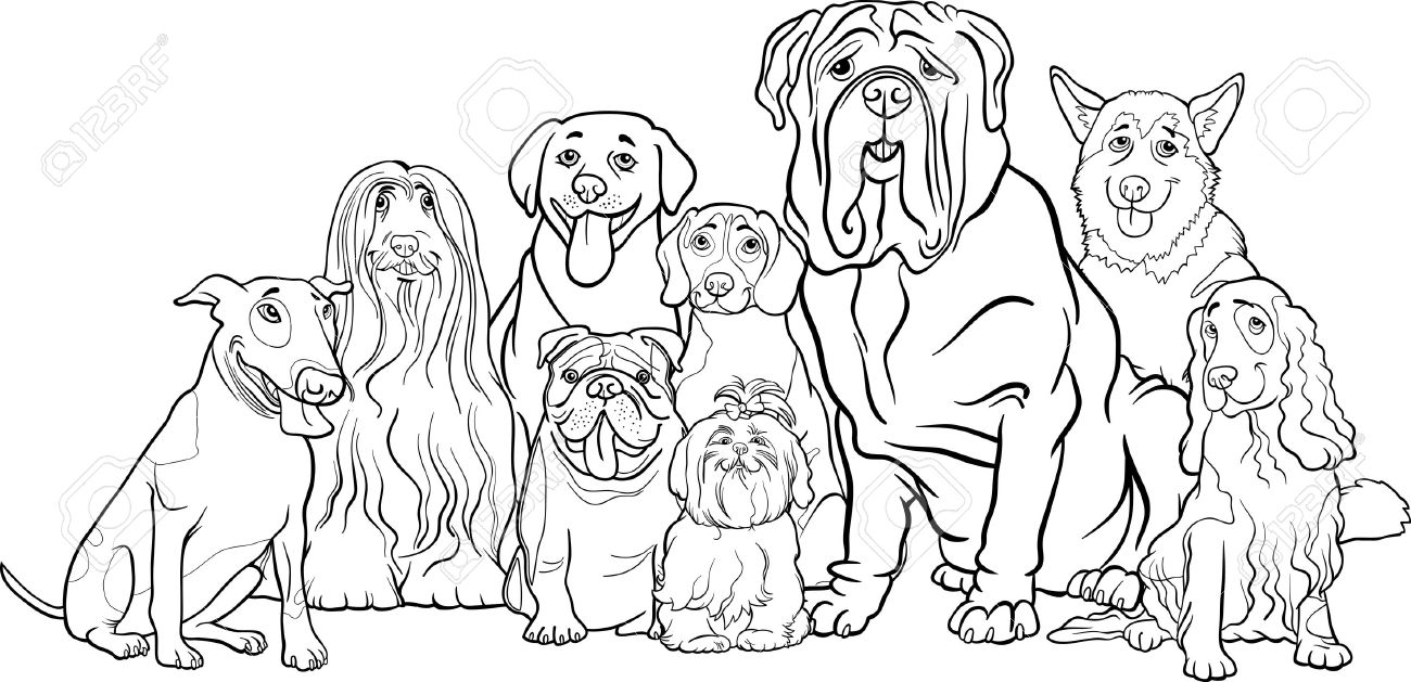 1300x629 Black And White Dog Cartoon Gallery Images - Dog Black And White Drawing