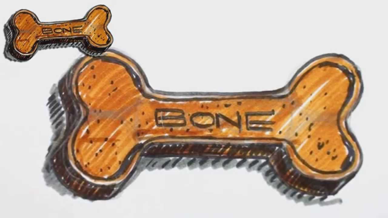 1280x720 How To Draw A Dog Bone - Dog Bone Drawing