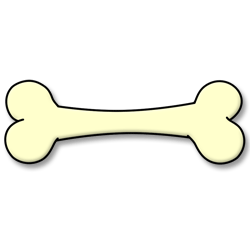 250x250 Cartoon Bone Step - Dog Bone Drawing