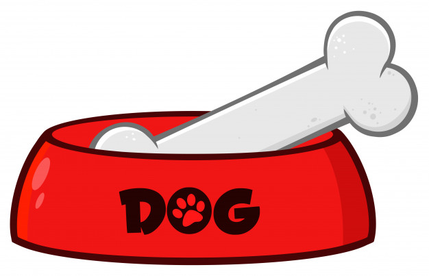 626x403 Red Dog Bowl With Animal Food And Bone Drawing Simple Design - Dog Bowl Drawing