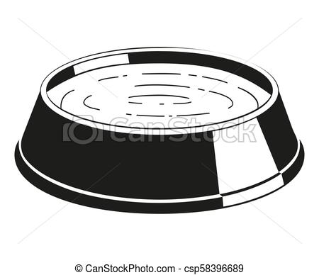 450x388 Black And White Pet Water Bowl Silhouette Black And White Water - Dog Bowl Drawing