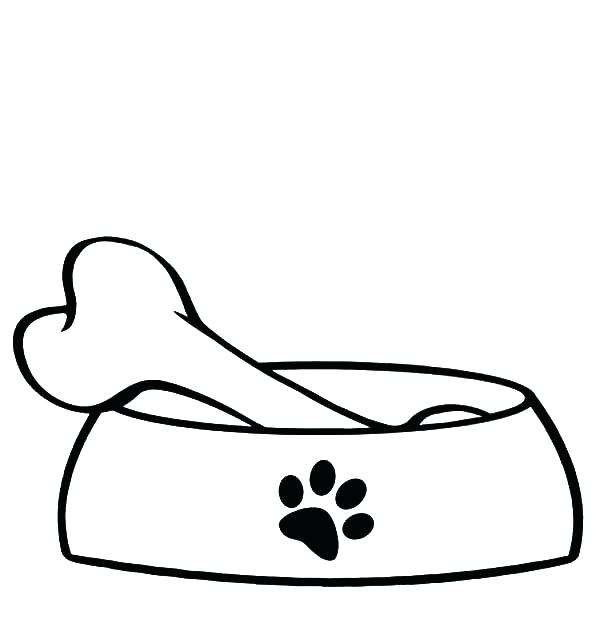 600x627 Coloring Page - Dog Bowl Drawing