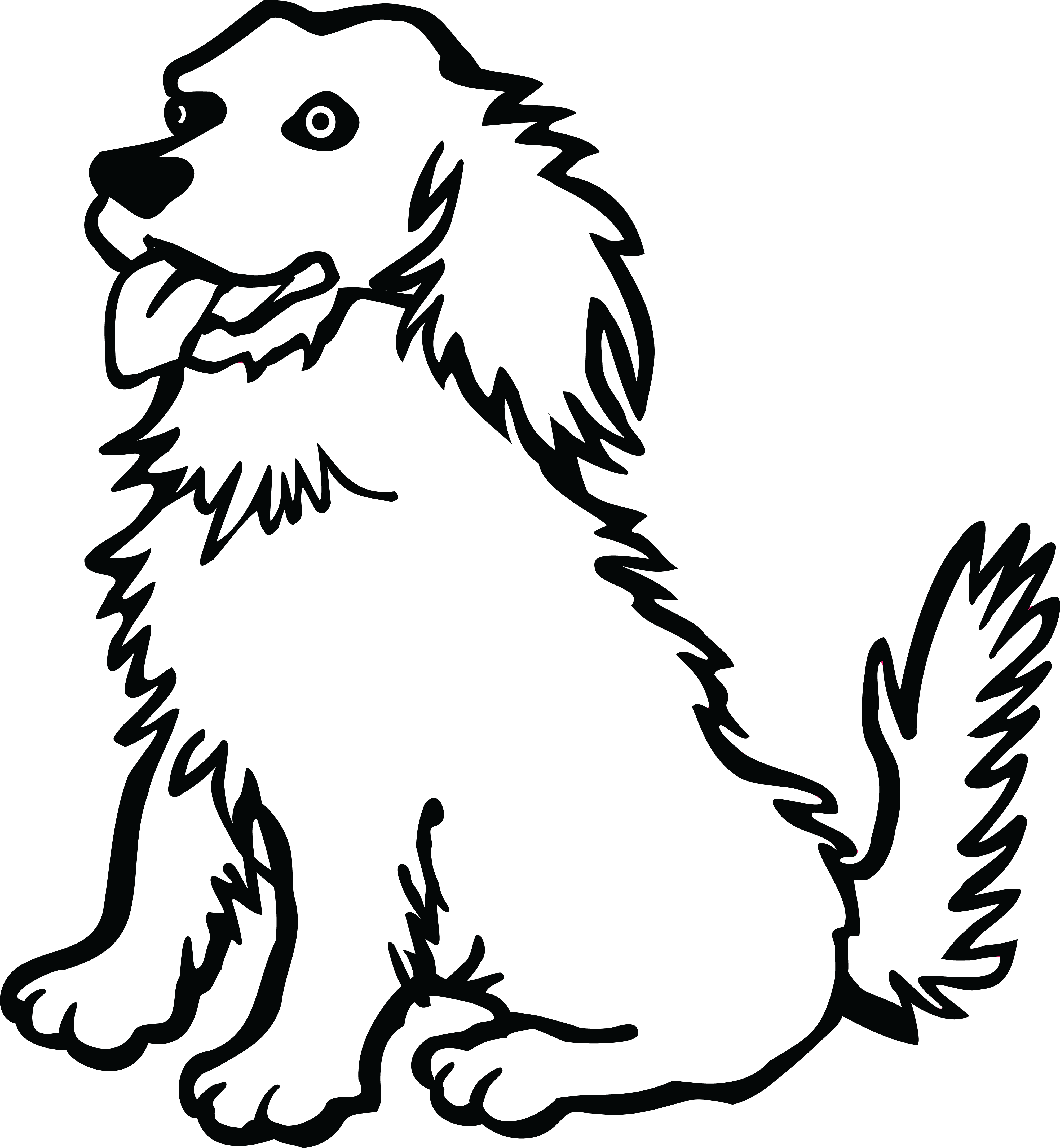 4000x4329 Dog Vector Drawing - Dog Clipart Drawing