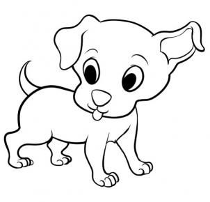 302x290 Drawing Of A Cartoon Dog - Dog Clipart Drawing