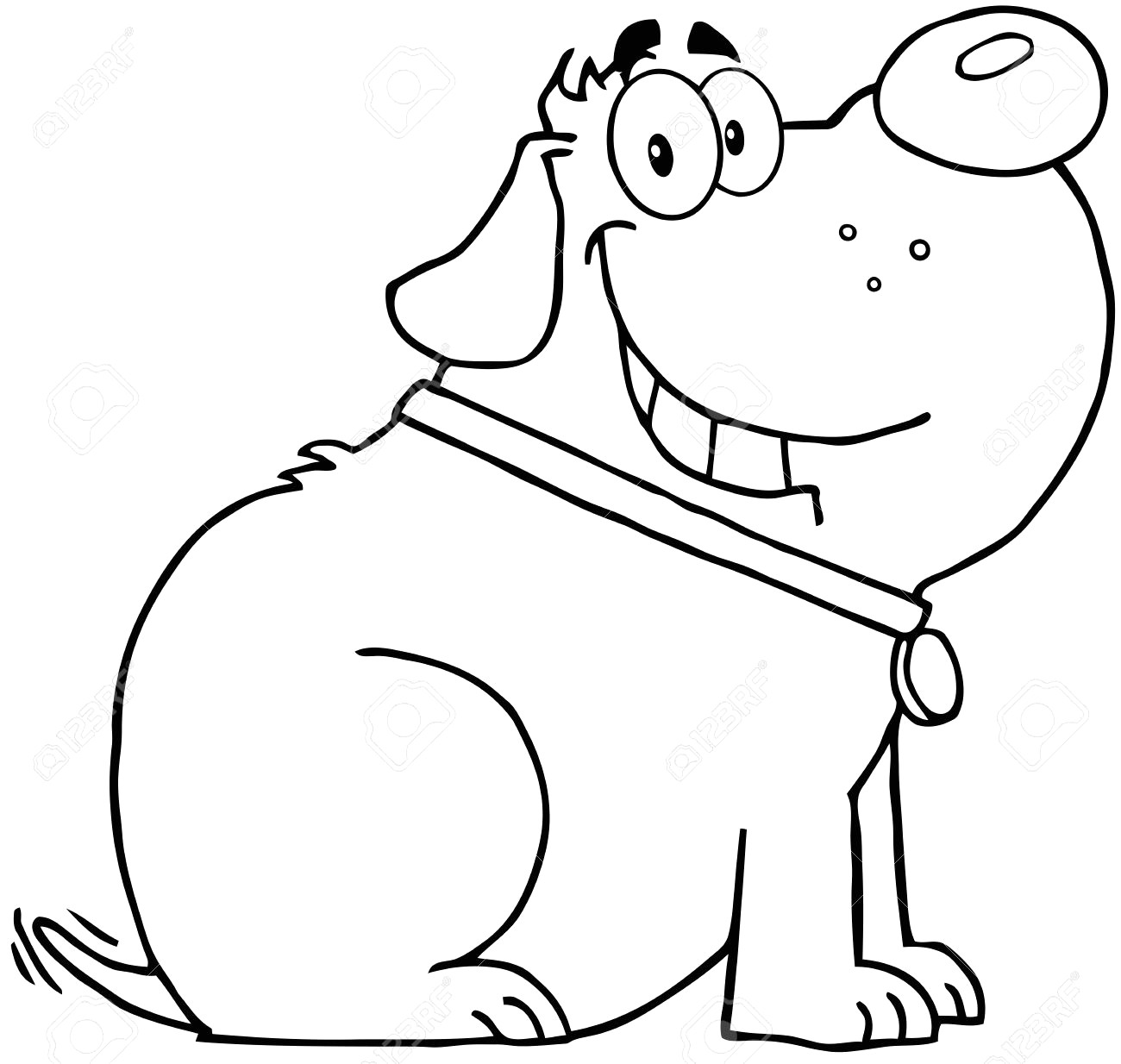1300x1234 Black And White Dog Drawing Clipart - Dog Clipart Drawing