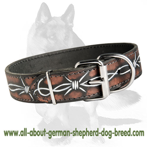 500x500 handmade leather dog collar with barbed wire drawing - Dog Collar Drawing