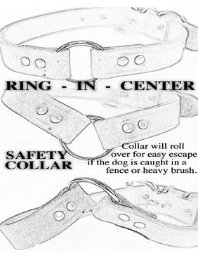 282x360 leather ring in center dog collar - Dog Collar Drawing