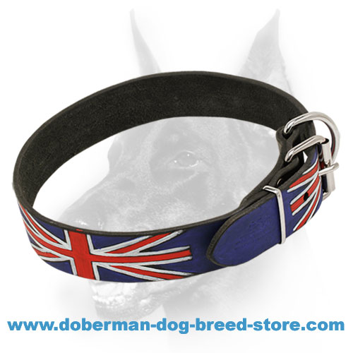 500x500 united kingdom pride hand painted doberman dog collar - Dog Collar Drawing