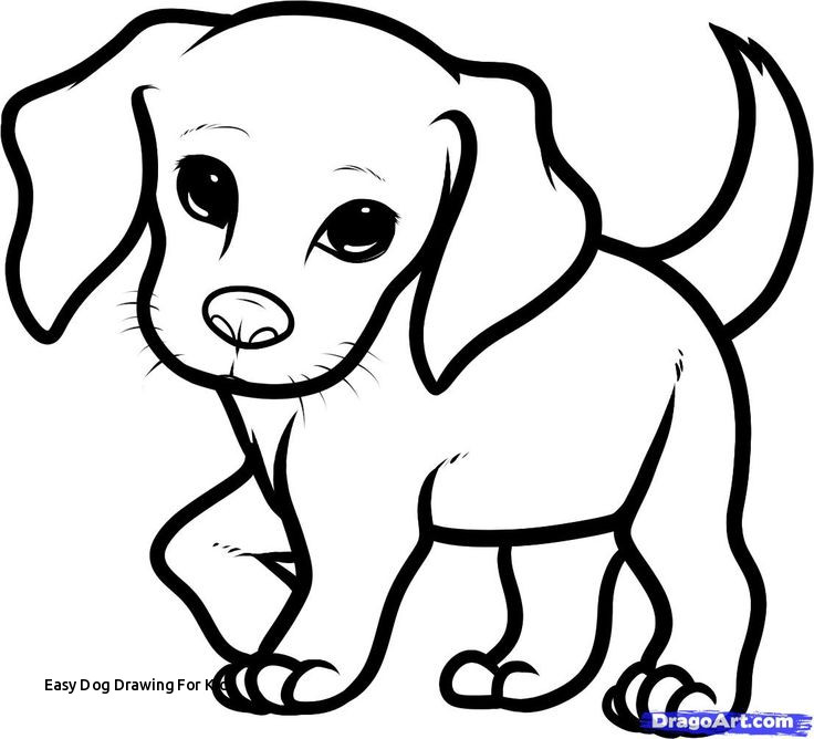 736x668 Easy Dog Drawing For Kids Collection Of Cute Baby Dog Drawing - Dog Drawing