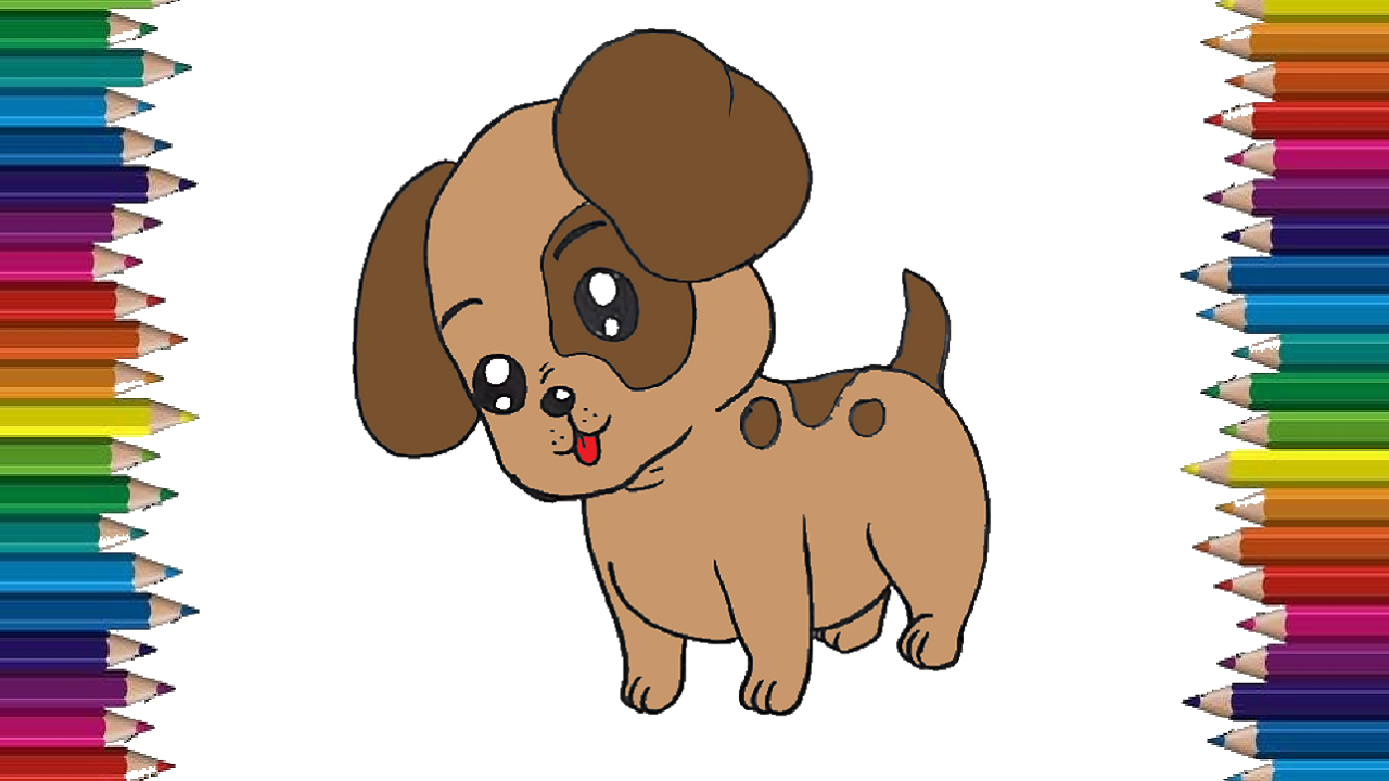 1280x720 How To Draw A Baby Dog Step - Dog Drawing Easy