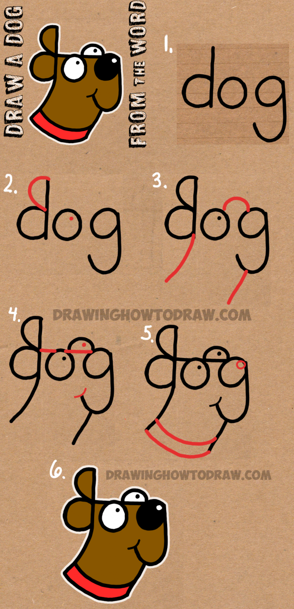 584x1208 how to draw a dog from the word dog - Dog Drawing From Word