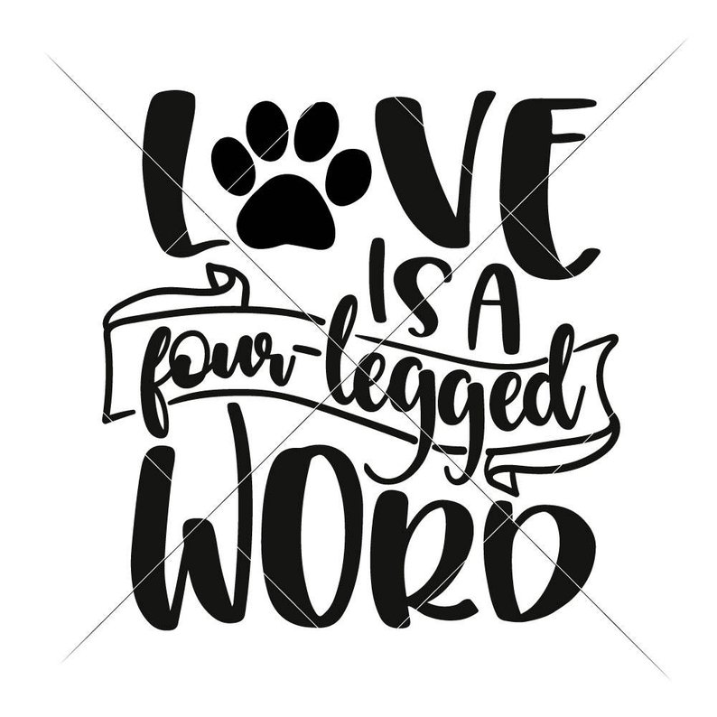 794x794 Love It A Four Legged Word Dog Dxf Png For Etsy - Dog Drawing From Word