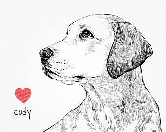 340x270 Custom Pet Drawing Etsy - Dog Drawing Images