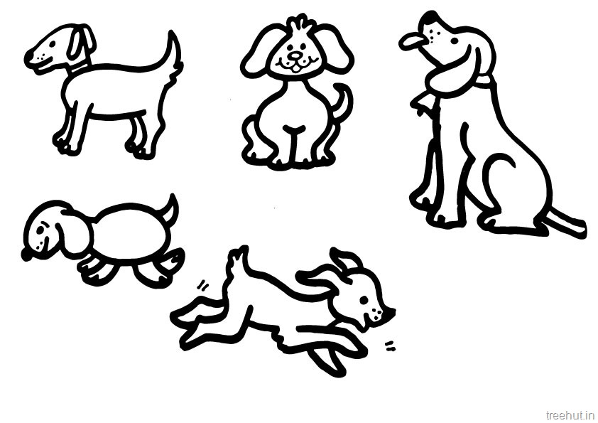 842x595 Cute Dog Drawing And Coloring Pages - Dog Drawing Pages