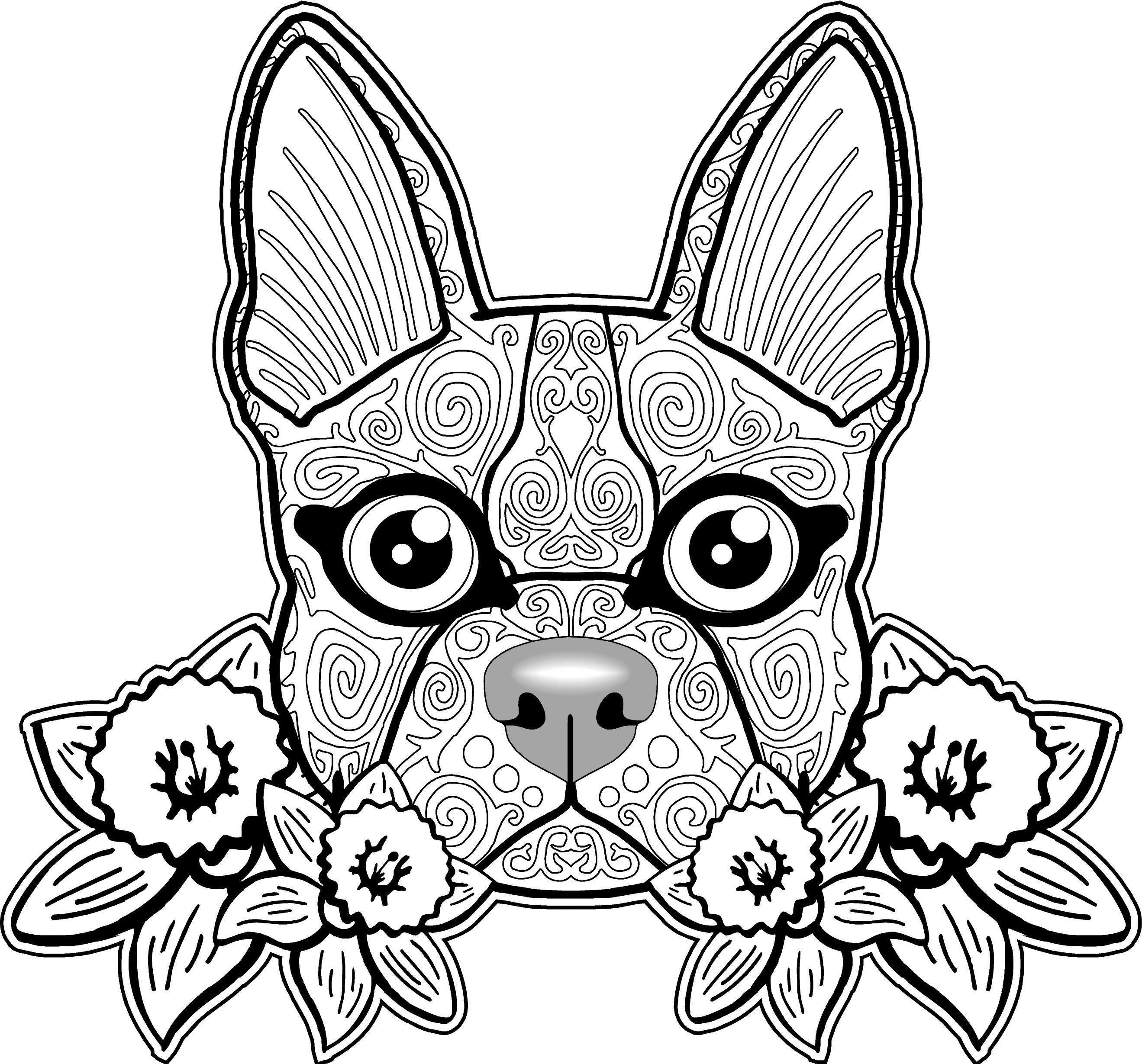 2638x2459 Dogs Coloring Pages For Adults The Best Drawing Dog Kids Your - Dog Drawing Pages