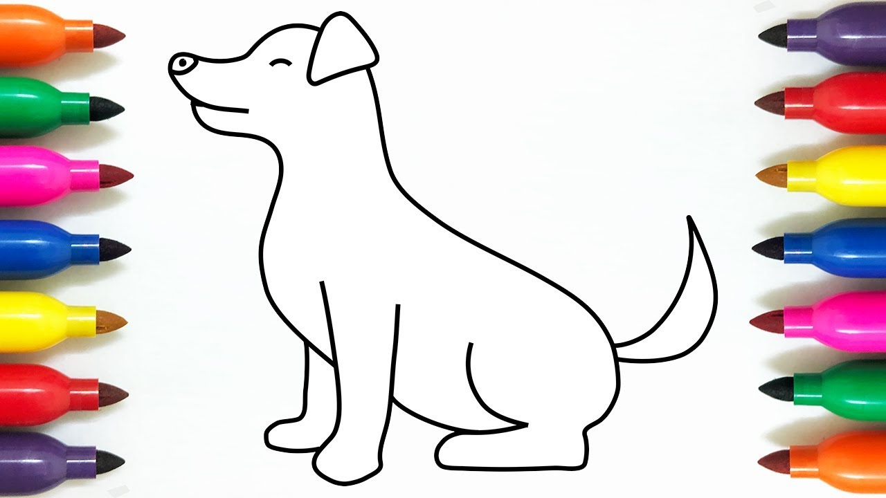 1280x720 How To Draw Dog Coloring Pages For Kids - Dog Drawing Pages