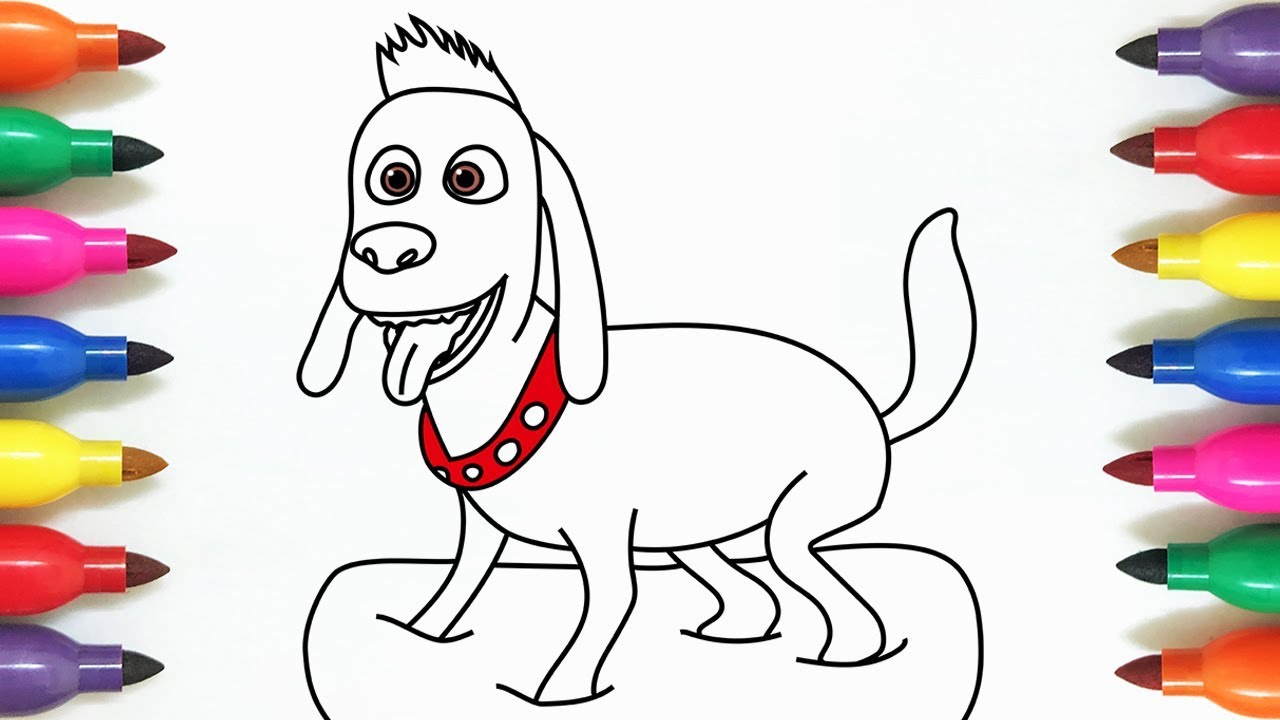 1280x720 How To Draw Max The Dog Coloring Pages For Kids - Dog Drawing Pages