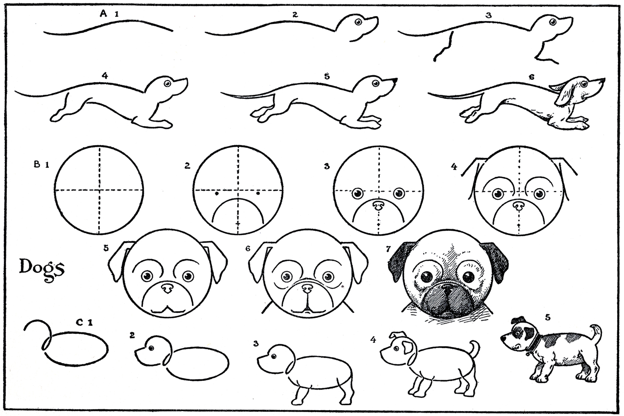 1275x851 Kids Printable - Dog Drawing Pages