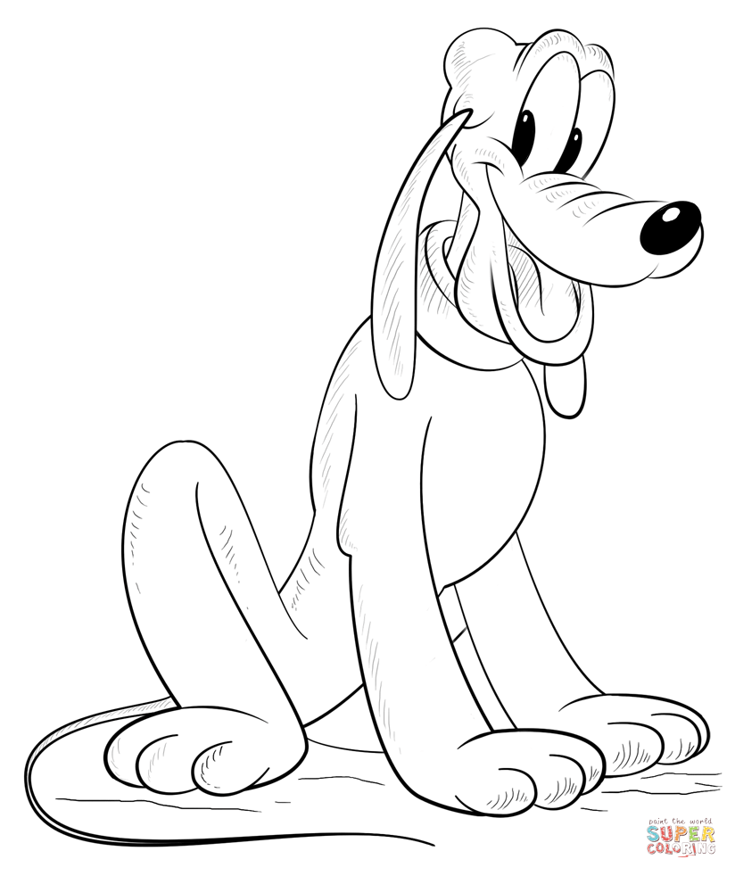 824x982 Pluto Dog Drawing - Dog Drawing Pages