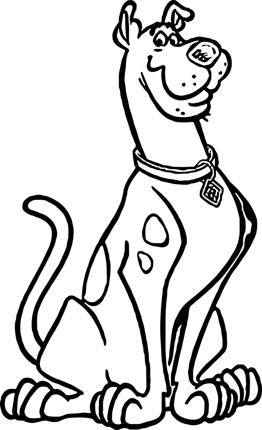 1024x1677 Coloring Pages Coloring Pages Scooby Doo Sitting Topsimages - Dog Drawing Pages
